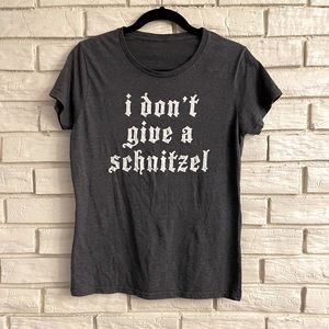 Grey “I don’t give a schnitzel” t-shirt